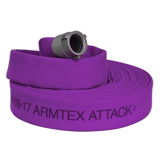 Armtex® Attack™ 100 ft Available Lengths, 2 in. Size, and NST Coupling Type Purple Lightweight Lined Fire Hose