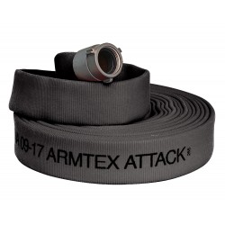 Armtex® Attack™ 100 ft Available Lengths, 1 1/2 in. Size, and NST Coupling Type Black Lightweight Lined Fire Hose