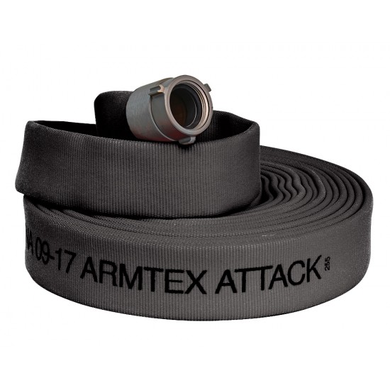 Armtex® Attack™ 50 ft Available Lengths, 2 in. Size, and NST Coupling Type Black Lightweight Lined Fire Hose