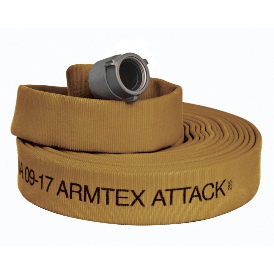 Armtex® Attack™ 100 ft Available Lengths, 1 3/4 in. Size, and NST Coupling Type Tan Lightweight Lined Fire Hose