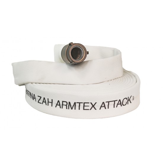 Armtex® Attack™ 25 ft Available Lengths, 1 3/4 in. Size, and NST Coupling Type White Lightweight Lined Fire Hose