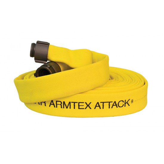  Armtex® Attack™ 50 ft Available Lengths, 1 1/2 in. Size, and NPSH Coupling Type Yellow Lightweight Lined Fire Hose