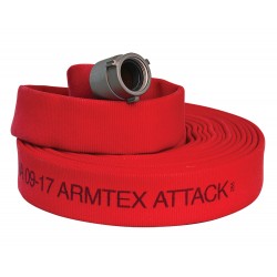 Armtex® Attack™ 50 ft Available Lengths, 1 1/2 in. Size, and NST Coupling Type Red Lightweight Lined Fire Hose
