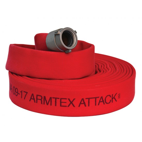 Armtex® Attack™ 100 ft Available Lengths, 3 in. Size, and NST Coupling Type Red Lightweight Lined Fire Hose