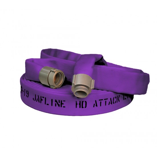 Jafline® HD™ 100 ft Available Lengths, 1 3/4 in. Size, and NST Coupling Type Purple Double-Jacket Fire Hose with EPDM Rubber Lining