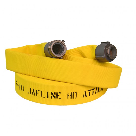Jafline® HD™ 50 ft Available Lengths, 2 1/2 in. Size, and NST Coupling Type Yellow Double-Jacket Fire Hose with EPDM Rubber Lining
