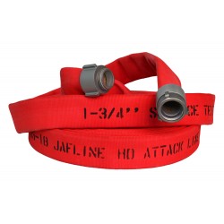 Jafline® HD™ 25 ft Available Lengths, 4 in. Size, and STORZ Coupling Type Red Double-Jacket Fire Hose with EPDM Rubber Lining
