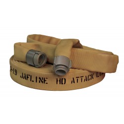 Jafline® HD™ 25 ft Available Lengths, 4 in. Size, and STORZ Coupling Type Tan Double-Jacket Fire Hose with EPDM Rubber Lining