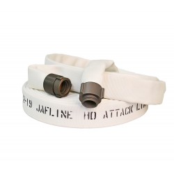 Jafline® HD™ 50 ft Available Lengths, 1 1/2 in. Size, and NPSH Coupling Type White Double-Jacket Fire Hose with EPDM Rubber Lining