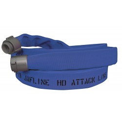 Jafline® HD™ 25 ft Available Lengths, 1 3/4 in. Size, and NPSH Coupling Type Blue Double-Jacket Fire Hose with EPDM Rubber Lining